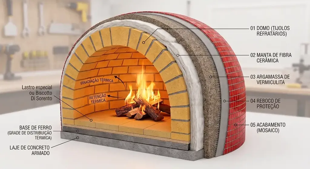 Estrutura de 7 Camadas e Isolamento Térmico Megaforno